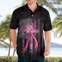 Personalized American Breast Cancer Hawaiian Shirt Hope And Cure Cross - Wonder Print Shop