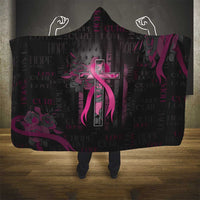 American Breast Cancer Hooded Blanket Hope And Cure Cross - Wonder Print Shop