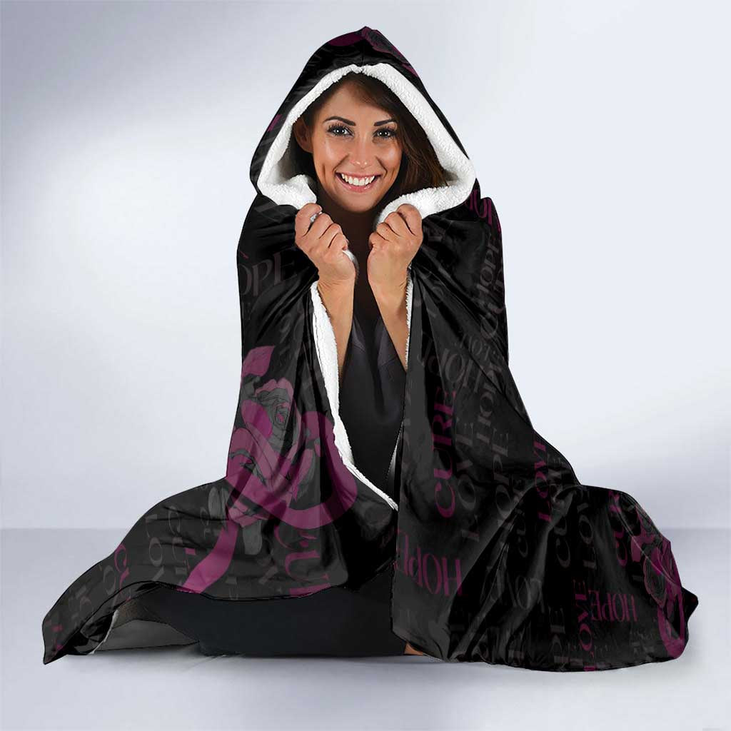 American Breast Cancer Hooded Blanket Hope And Cure Cross - Wonder Print Shop