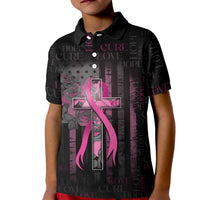 Personalized American Breast Cancer Kid Polo Shirt Hope And Cure Cross - Wonder Print Shop