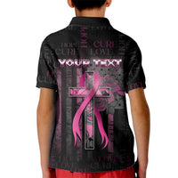 Personalized American Breast Cancer Kid Polo Shirt Hope And Cure Cross - Wonder Print Shop