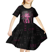 Personalized American Breast Cancer Kid Short Sleeve Dress Hope And Cure Cross - Wonder Print Shop