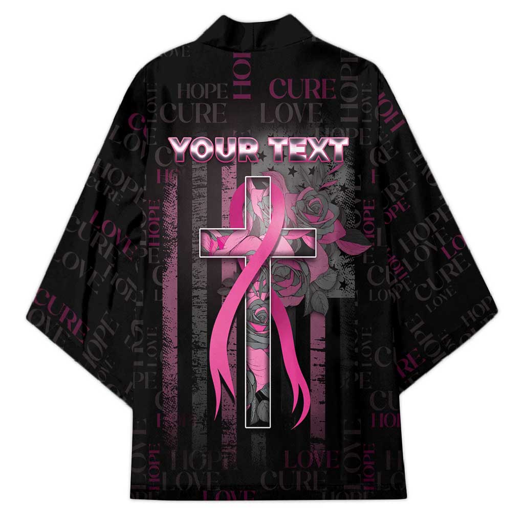 Personalized American Breast Cancer Kimono Hope And Cure Cross - Wonder Print Shop