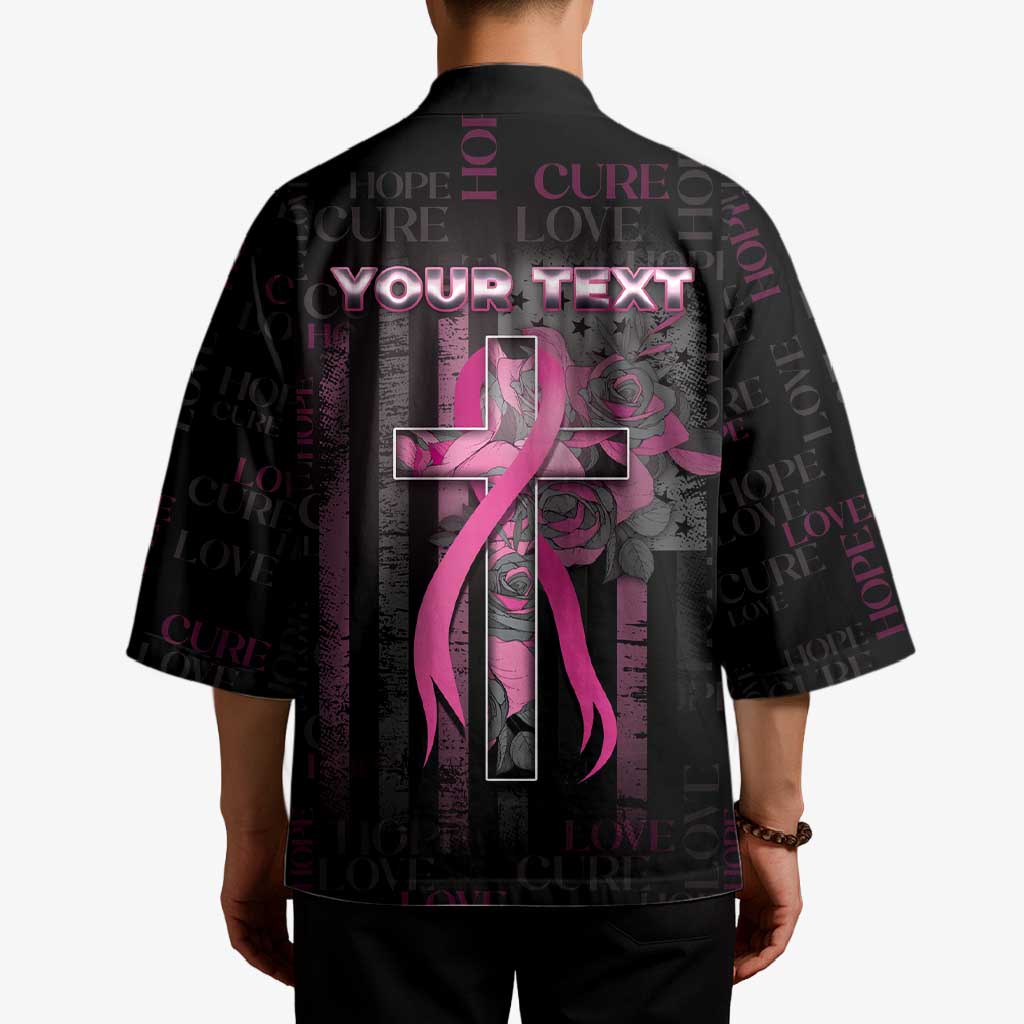 Personalized American Breast Cancer Kimono Hope And Cure Cross - Wonder Print Shop