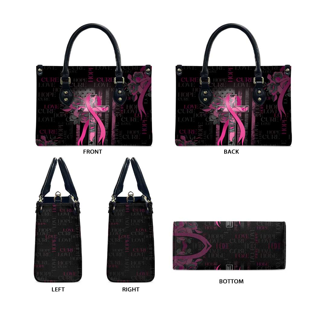 American Breast Cancer Leather Bag Hope And Cure Cross - Wonder Print Shop