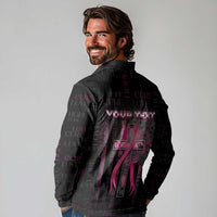 Personalized American Breast Cancer Long Sleeve Polo Shirt Hope And Cure Cross - Wonder Print Shop
