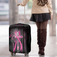 American Breast Cancer Luggage Cover Hope And Cure Cross - Wonder Print Shop