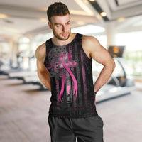 Personalized American Breast Cancer Men Tank Top Hope And Cure Cross - Wonder Print Shop