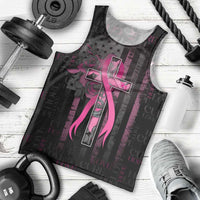 Personalized American Breast Cancer Men Tank Top Hope And Cure Cross - Wonder Print Shop