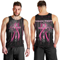 Personalized American Breast Cancer Men Tank Top Hope And Cure Cross - Wonder Print Shop