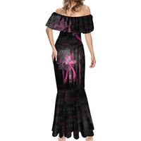 Personalized American Breast Cancer Mermaid Dress Hope And Cure Cross - Wonder Print Shop
