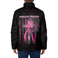 Personalized American Breast Cancer Padded Jacket Hope And Cure Cross - Wonder Print Shop