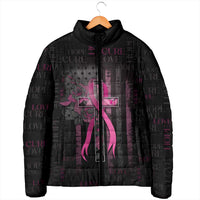 Personalized American Breast Cancer Padded Jacket Hope And Cure Cross - Wonder Print Shop