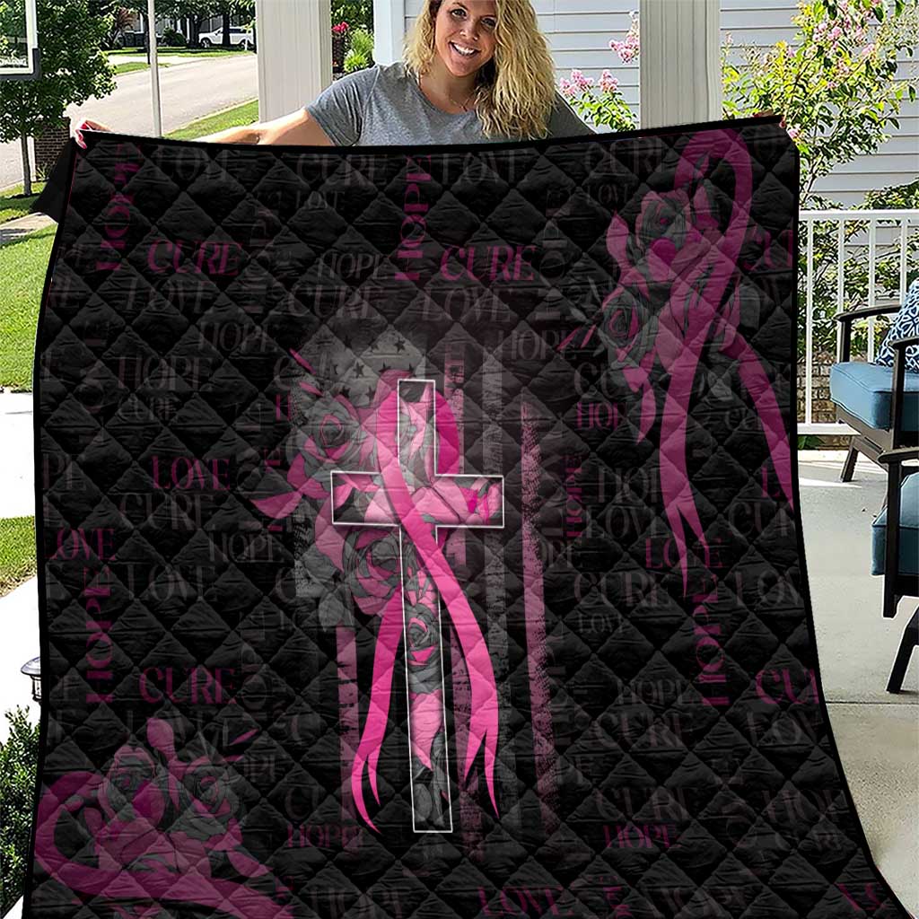 American Breast Cancer Quilt Hope And Cure Cross - Wonder Print Shop