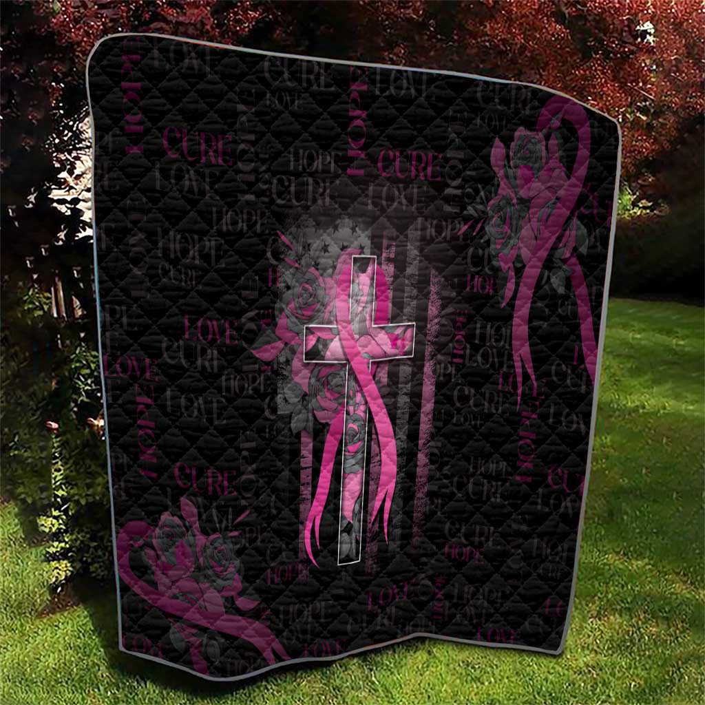 American Breast Cancer Quilt Hope And Cure Cross - Wonder Print Shop