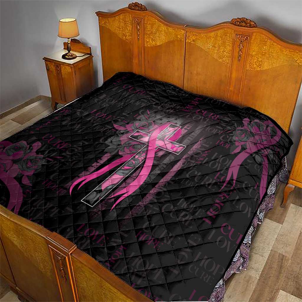 American Breast Cancer Quilt Hope And Cure Cross - Wonder Print Shop
