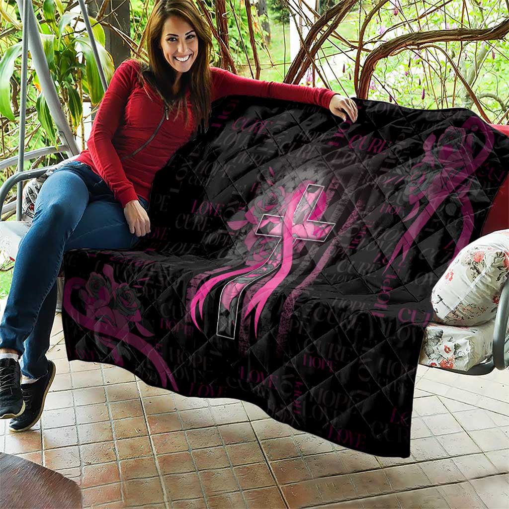 American Breast Cancer Quilt Hope And Cure Cross - Wonder Print Shop