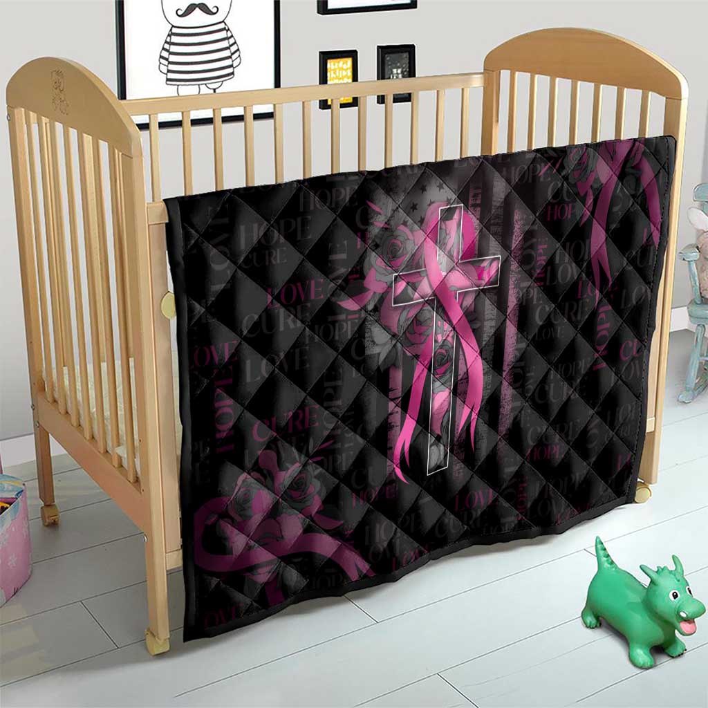 American Breast Cancer Quilt Hope And Cure Cross - Wonder Print Shop
