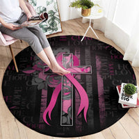 American Breast Cancer Round Carpet Hope And Cure Cross - Wonder Print Shop