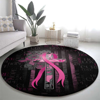 American Breast Cancer Round Carpet Hope And Cure Cross - Wonder Print Shop