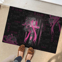 American Breast Cancer Rubber Doormat Hope And Cure Cross - Wonder Print Shop