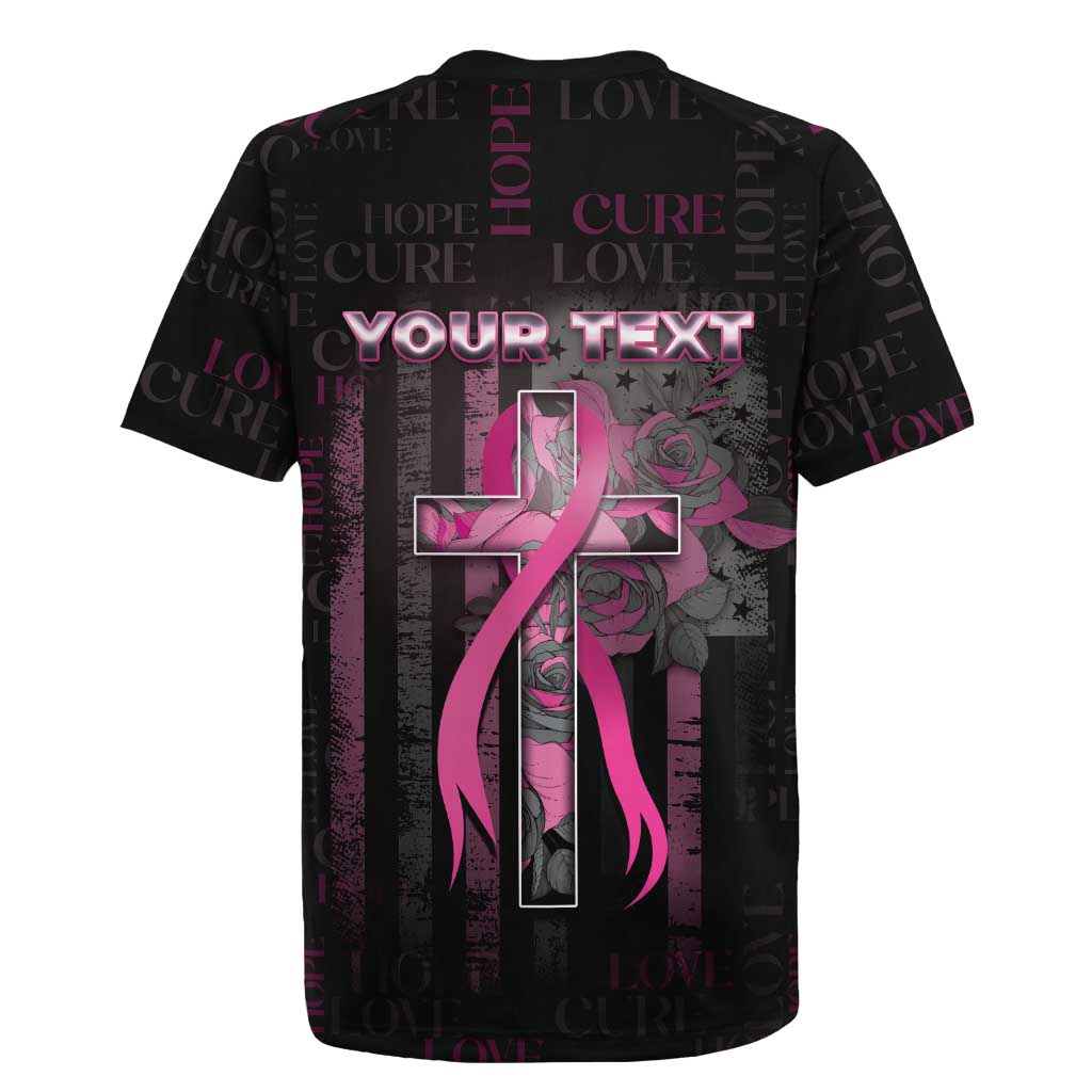 Personalized American Breast Cancer Rugby Jersey Hope And Cure Cross - Wonder Print Shop
