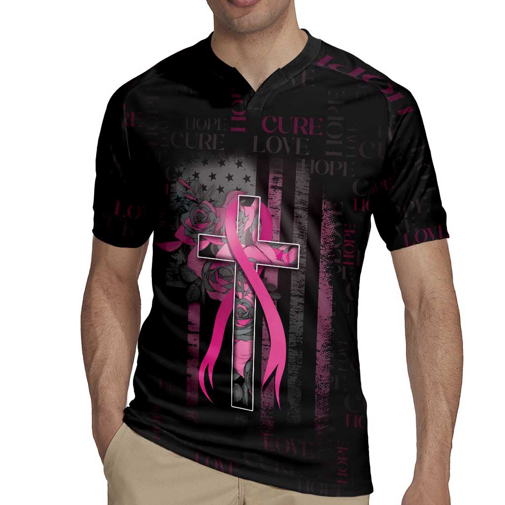 Personalized American Breast Cancer Rugby Jersey Hope And Cure Cross - Wonder Print Shop