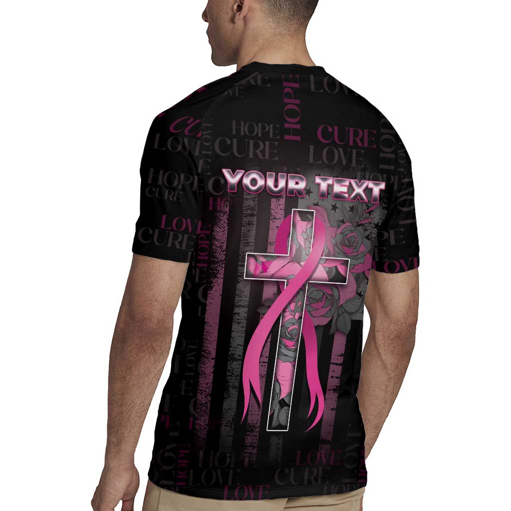 Personalized American Breast Cancer Rugby Jersey Hope And Cure Cross - Wonder Print Shop