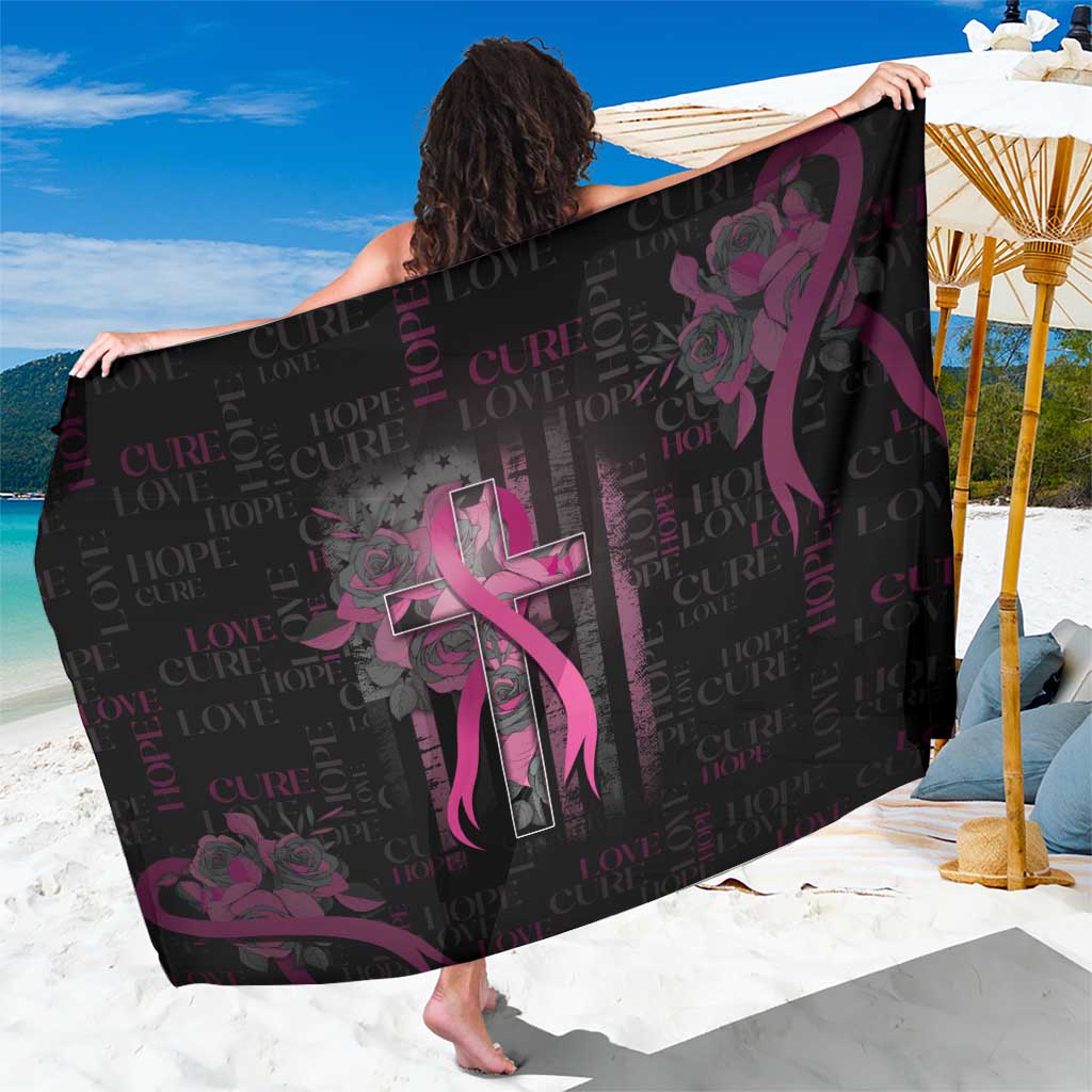 American Breast Cancer Sarong Hope And Cure Cross - Wonder Print Shop