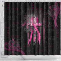 American Breast Cancer Shower Curtain Hope And Cure Cross - Wonder Print Shop