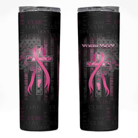 Personalized American Breast Cancer Skinny Tumbler Hope And Cure Cross - Wonder Print Shop