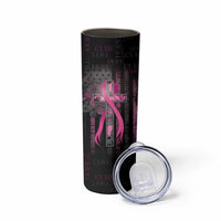 Personalized American Breast Cancer Skinny Tumbler Hope And Cure Cross - Wonder Print Shop