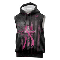 Personalized American Breast Cancer Sleeveless Hoodie Hope And Cure Cross - Wonder Print Shop