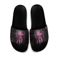 American Breast Cancer Slide Sandals Hope And Cure Cross - Wonder Print Shop