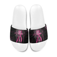 American Breast Cancer Slide Sandals Hope And Cure Cross - Wonder Print Shop