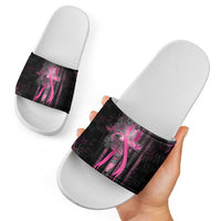 American Breast Cancer Slide Sandals Hope And Cure Cross - Wonder Print Shop