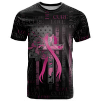 Personalized American Breast Cancer T Shirt Hope And Cure Cross - Wonder Print Shop