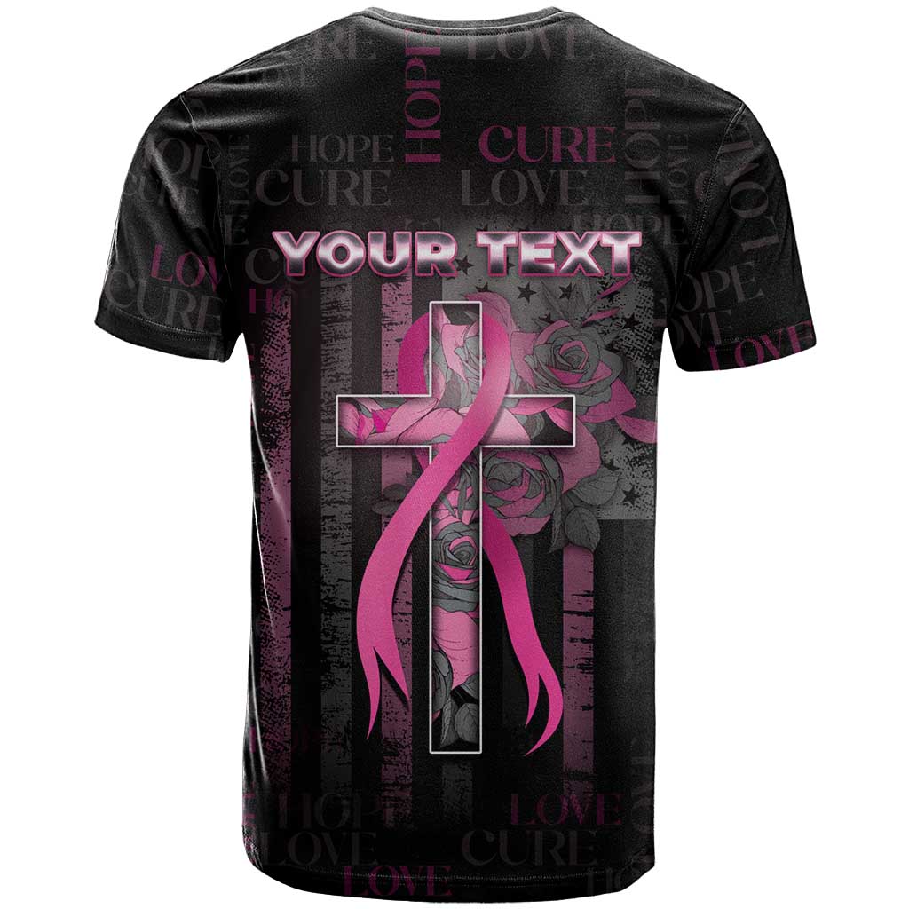 Personalized American Breast Cancer T Shirt Hope And Cure Cross - Wonder Print Shop
