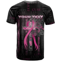 Personalized American Breast Cancer T Shirt Hope And Cure Cross - Wonder Print Shop