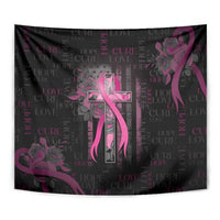 American Breast Cancer Tapestry Hope And Cure Cross - Wonder Print Shop