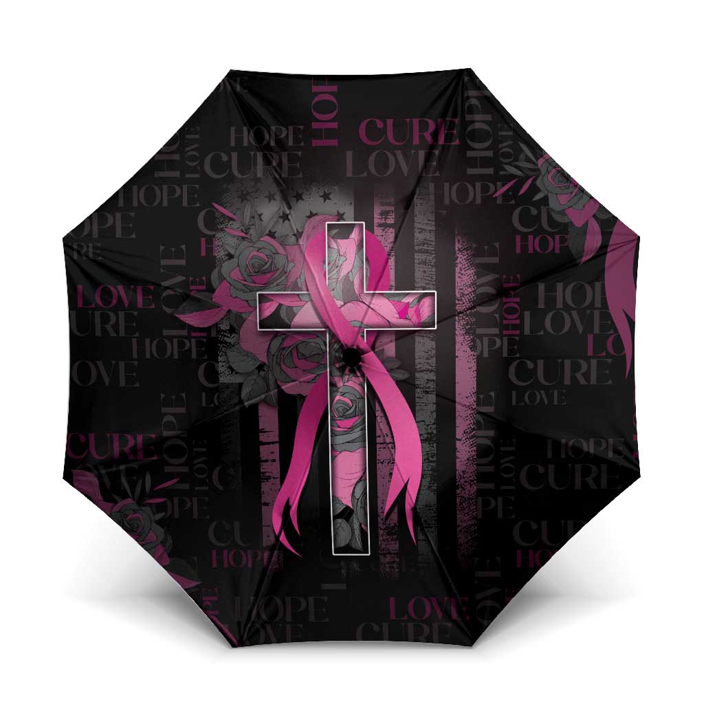 American Breast Cancer Umbrella Hope And Cure Cross - Wonder Print Shop