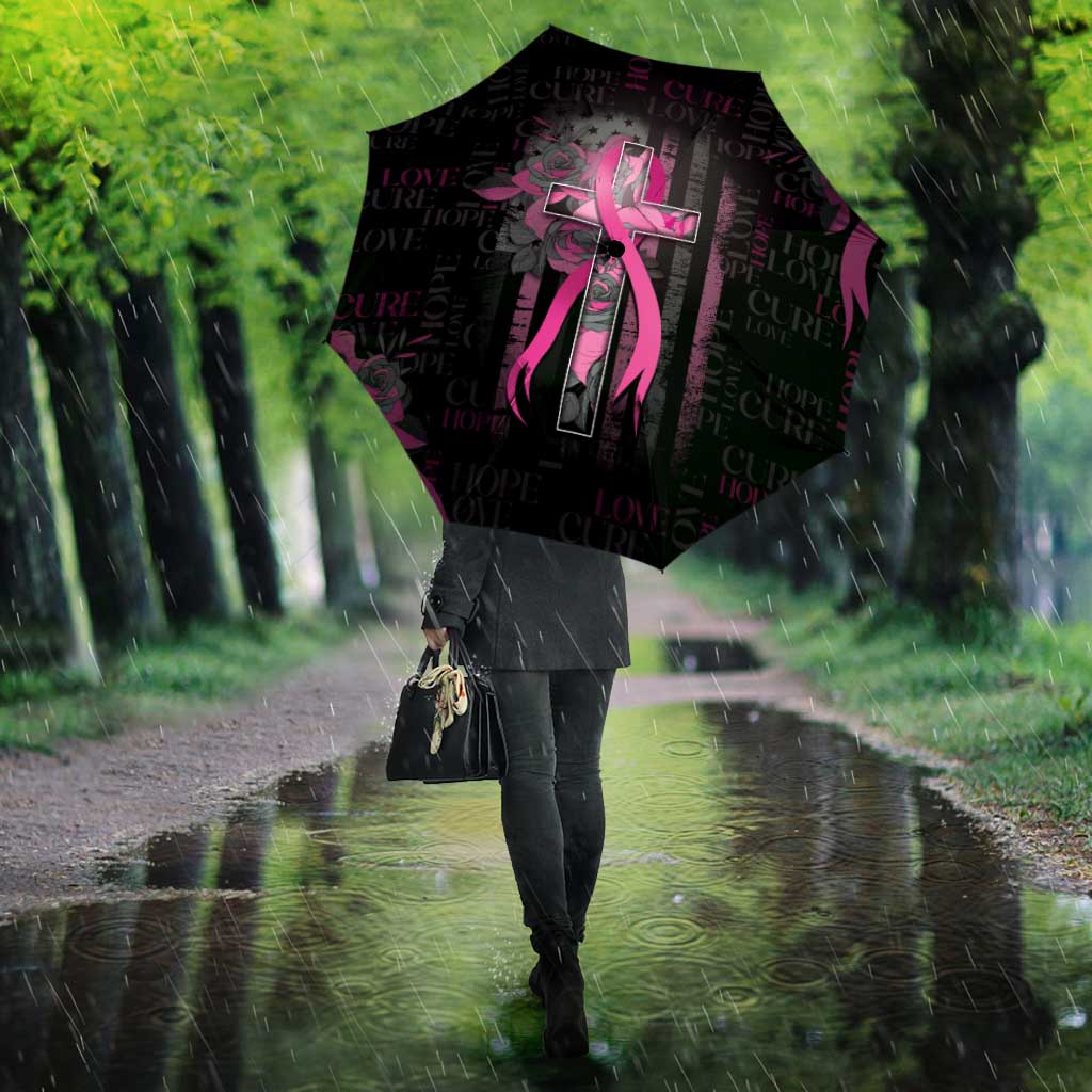 American Breast Cancer Umbrella Hope And Cure Cross - Wonder Print Shop