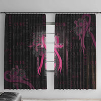 American Breast Cancer Window Curtain Hope And Cure Cross - Wonder Print Shop