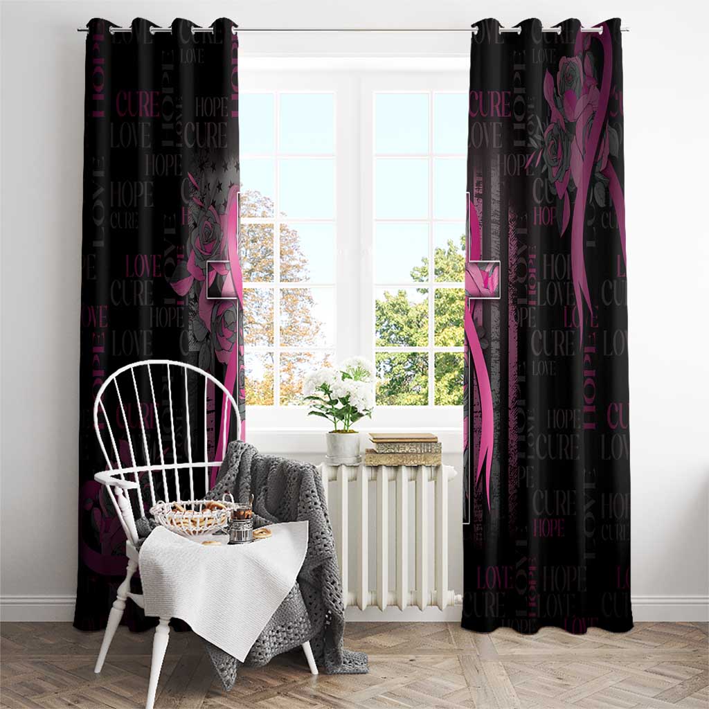 American Breast Cancer Window Curtain Hope And Cure Cross - Wonder Print Shop