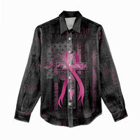 Personalized American Breast Cancer Women Casual Shirt Hope And Cure Cross - Wonder Print Shop