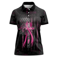 Personalized American Breast Cancer Women Polo Shirt Hope And Cure Cross - Wonder Print Shop