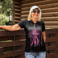 Personalized American Breast Cancer Women Polo Shirt Hope And Cure Cross - Wonder Print Shop