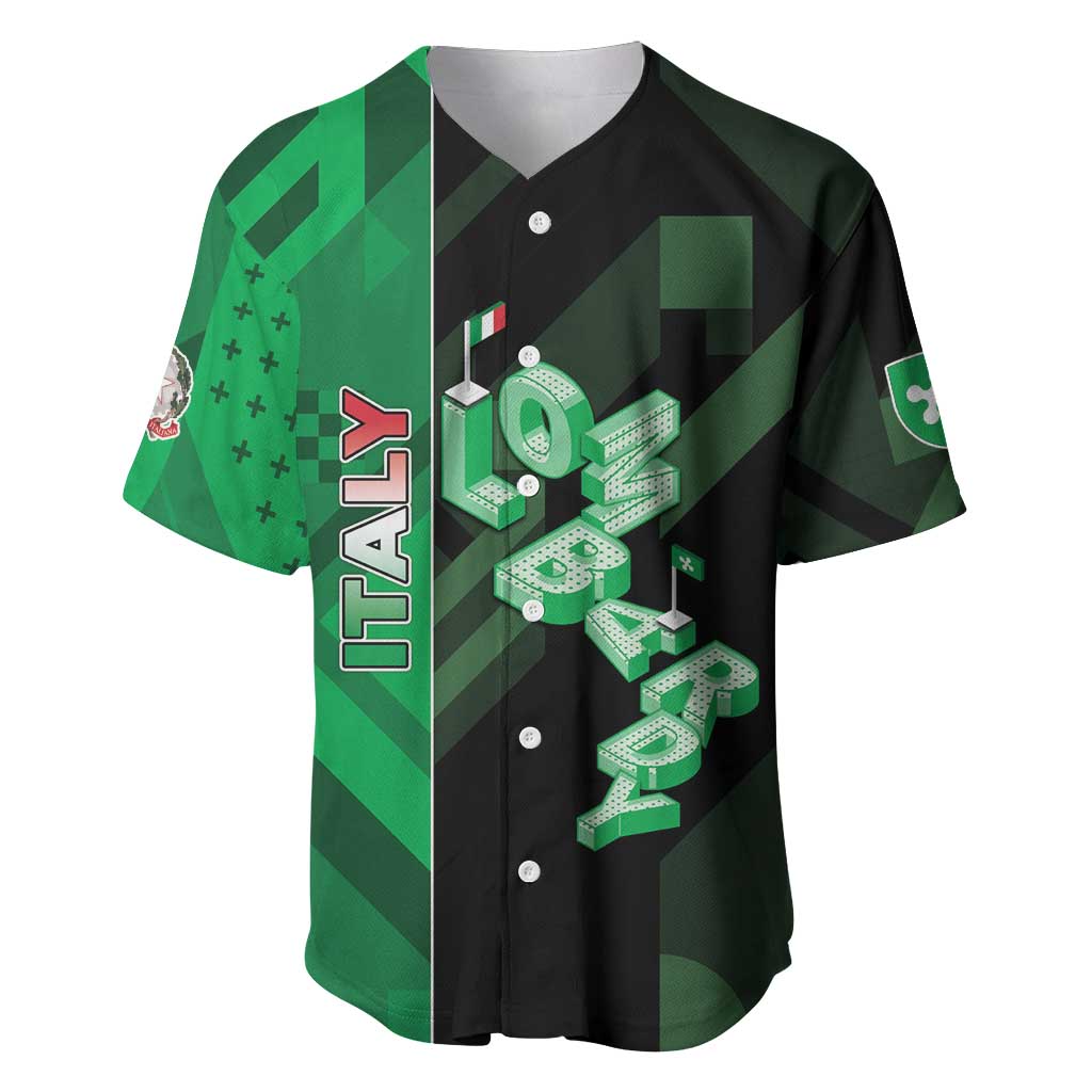 Personalized Italy Lombardy Baseball Jersey Isometric Style - Wonder Print Shop