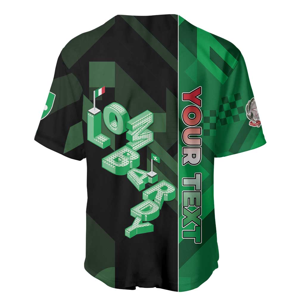 Personalized Italy Lombardy Baseball Jersey Isometric Style - Wonder Print Shop