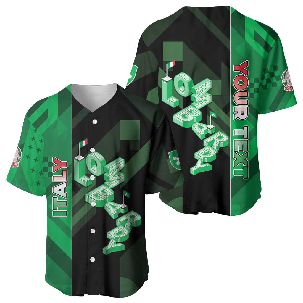 Personalized Italy Lombardy Baseball Jersey Isometric Style - Wonder Print Shop